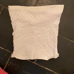 White free people tube top with cut out details